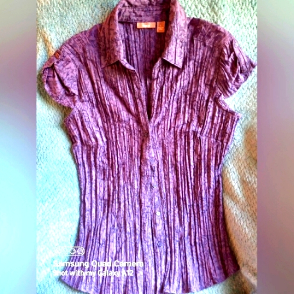 Apt. 9 Crinkled Button Down Blouse - image 1